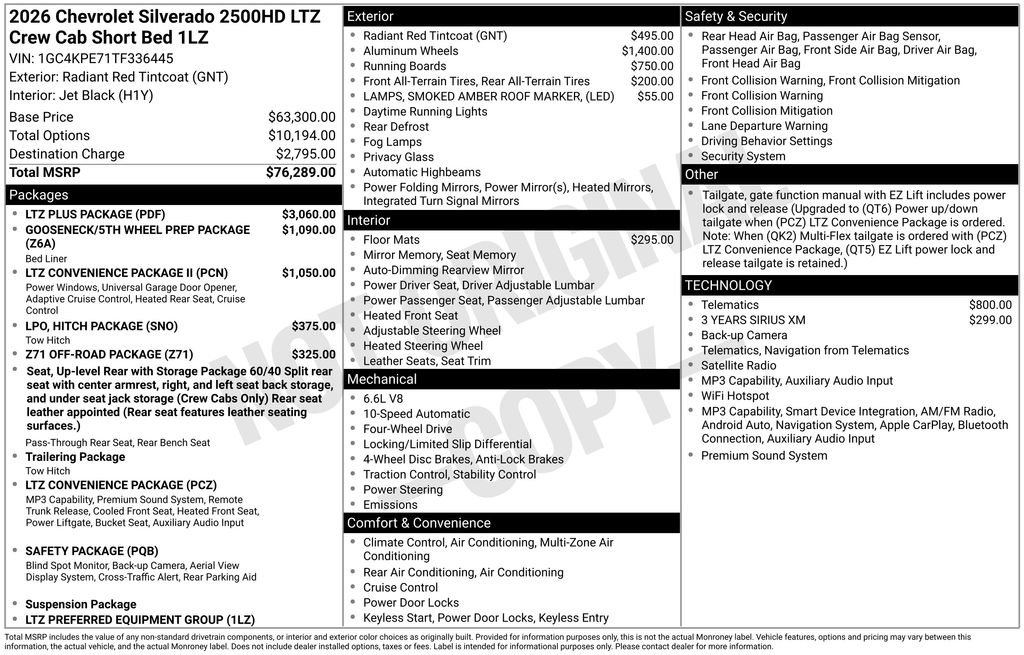 New 2026 Chevrolet Silverado 2500 LTZ w/ LTZ Plus Package AWD/4WD image 44
