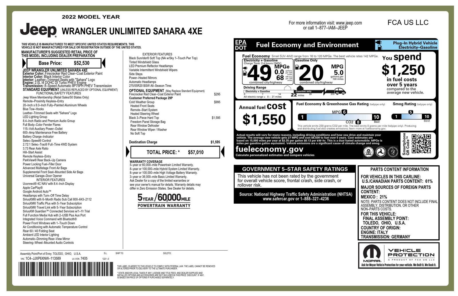 Used 2022 Jeep Wrangler Unlimited Sahara w/ Cold Weather Group image 5