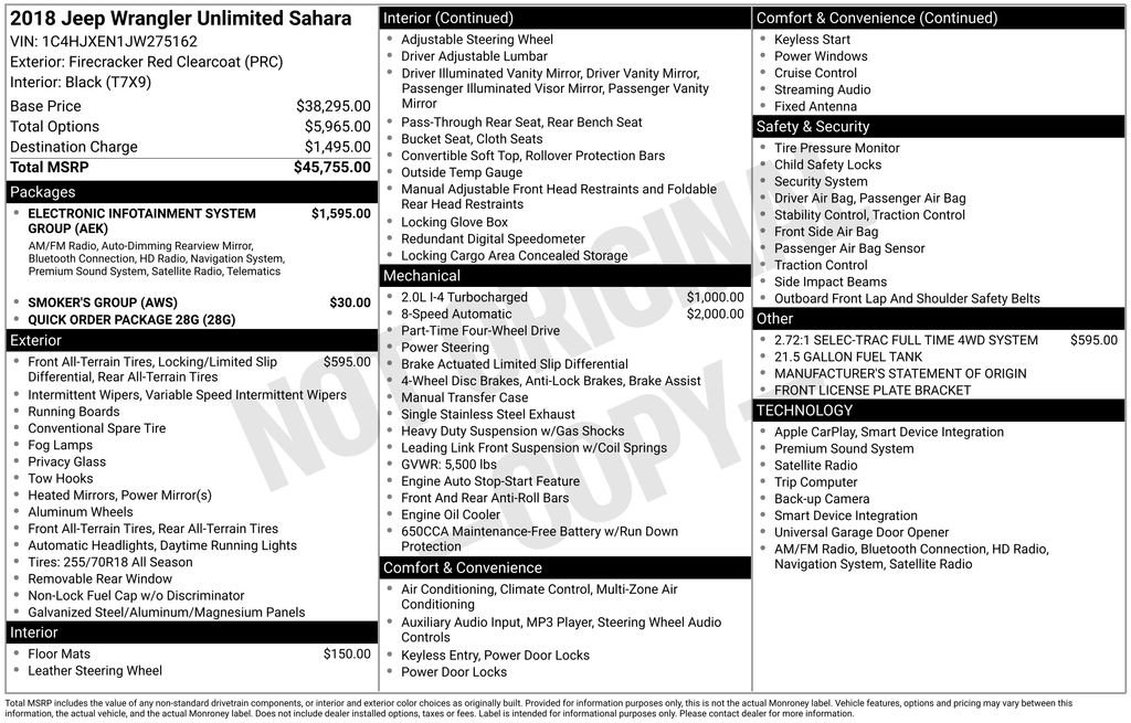 Used 2018 Jeep Wrangler Unlimited Sahara image 54