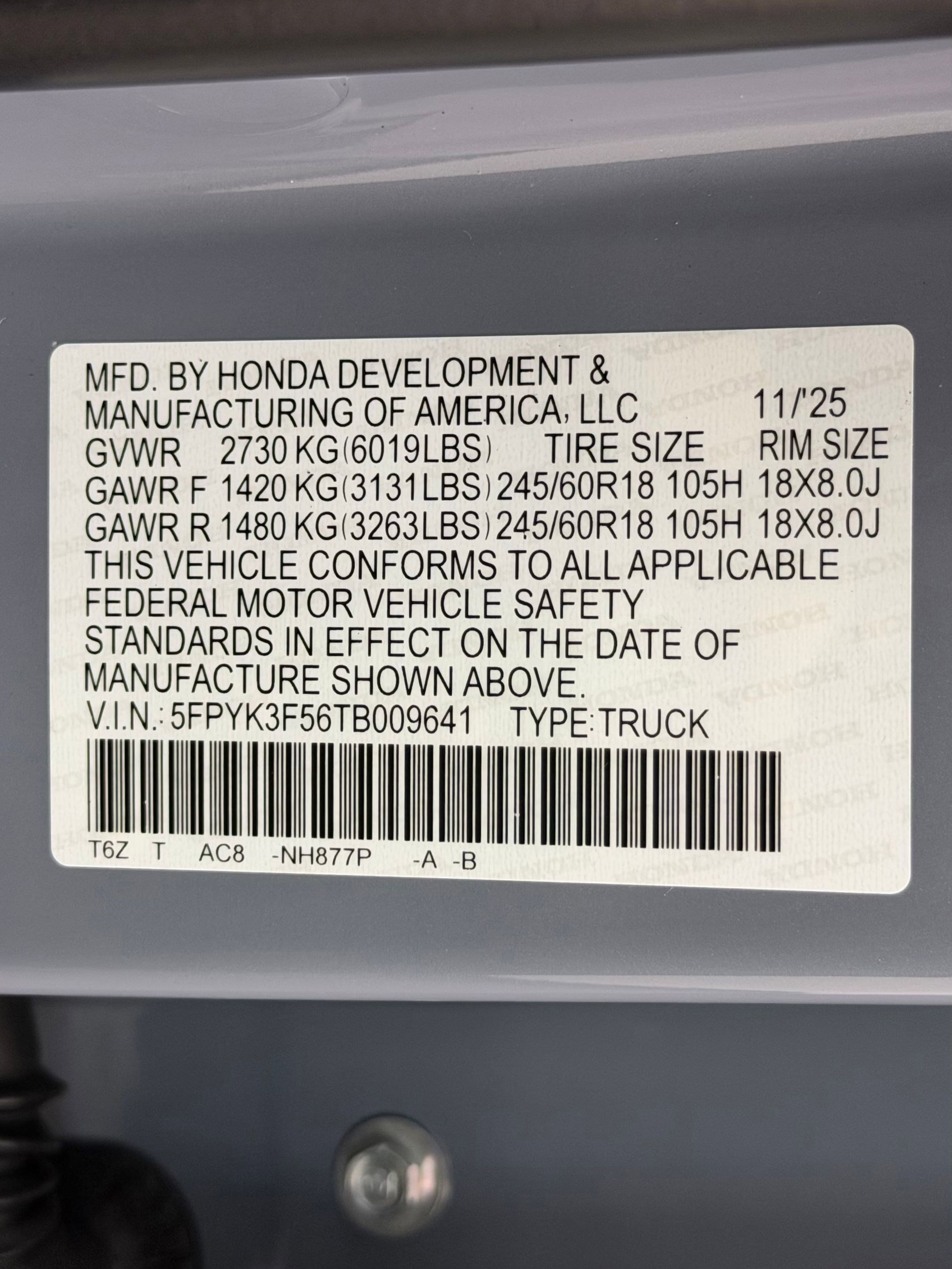 New 2026 Honda Ridgeline RTL image 22