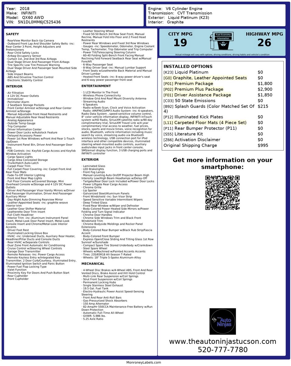 Used 2018 INFINITI QX60 AWD w/ Premium Plus Package image 37