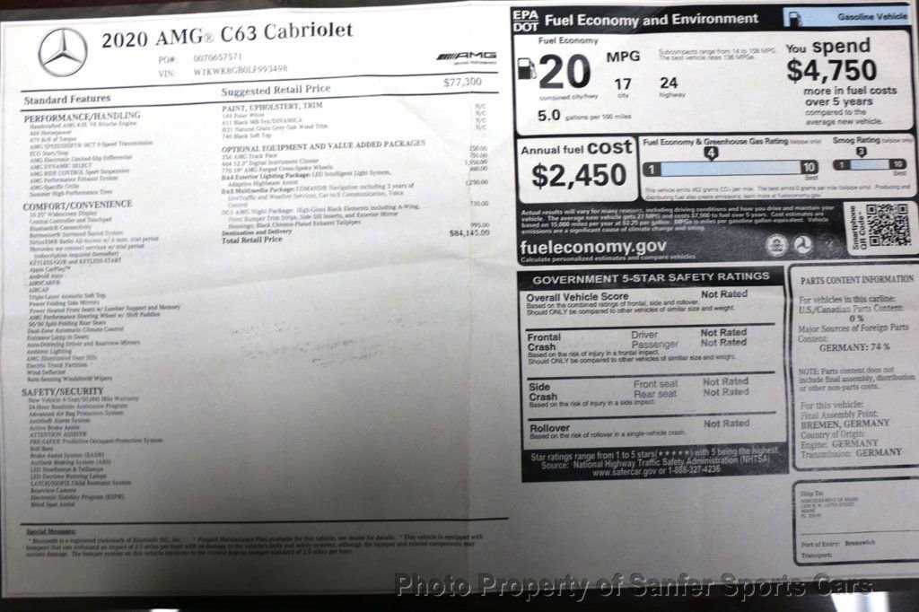 Used 2020 Mercedes-Benz C 63 AMG Cabriolet image 53