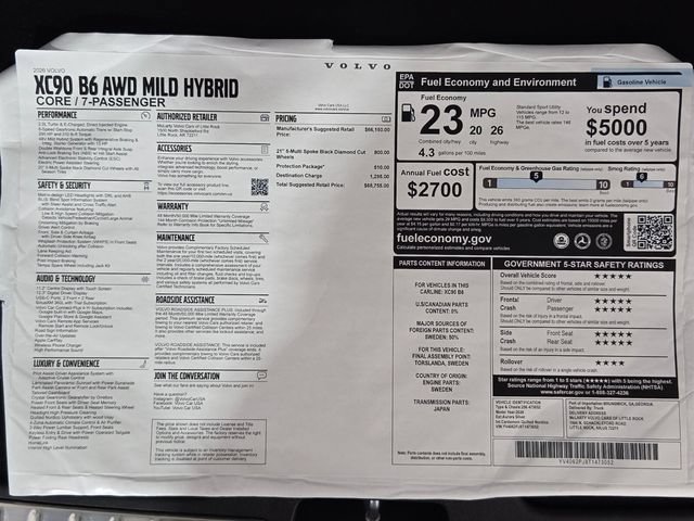 New 2026 Volvo XC90 B6 Core w/ Protection Package AWD/4WD image 30