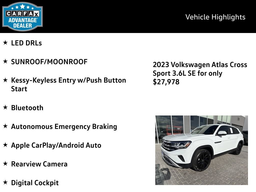 Certified 2023 Volkswagen Atlas Cross Sport SE w/ Panoramic Sunroof Package image 4