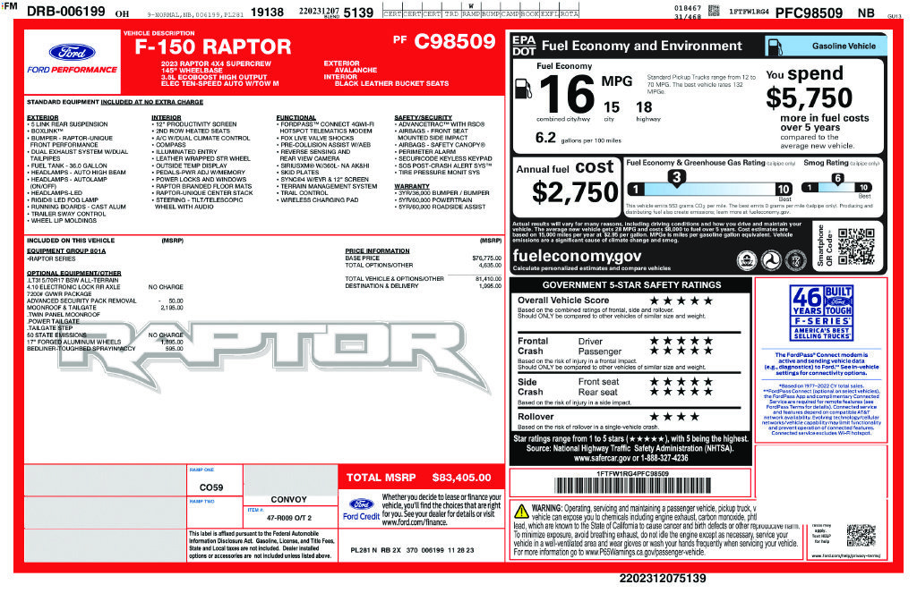 Used 2023 Ford F150 Raptor AWD/4WD image 5