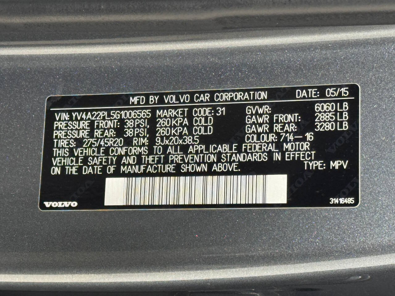 Used 2016 Volvo XC90 T6 Inscription w/ Vision Package AWD/4WD image 88