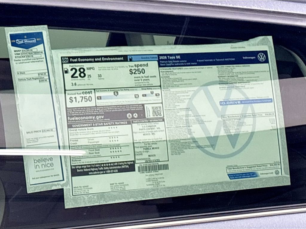 New 2026 Volkswagen Taos SE AWD/4WD image 24