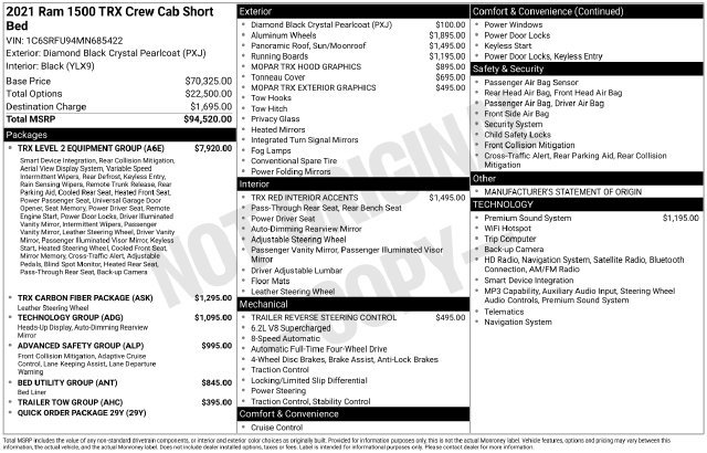 Used 2021 RAM 1500 TRX w/ TRX Level 2 Equipment Group AWD/4WD image 26