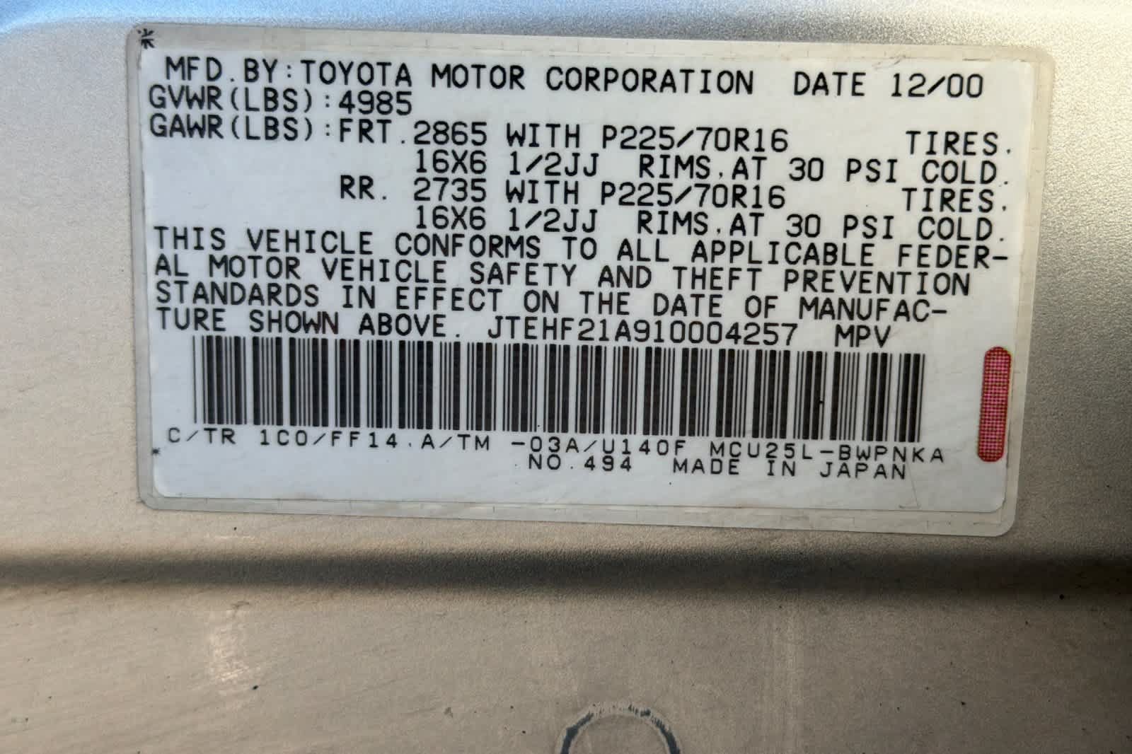 Used 2001 Toyota Highlander 4WD V6 image 26