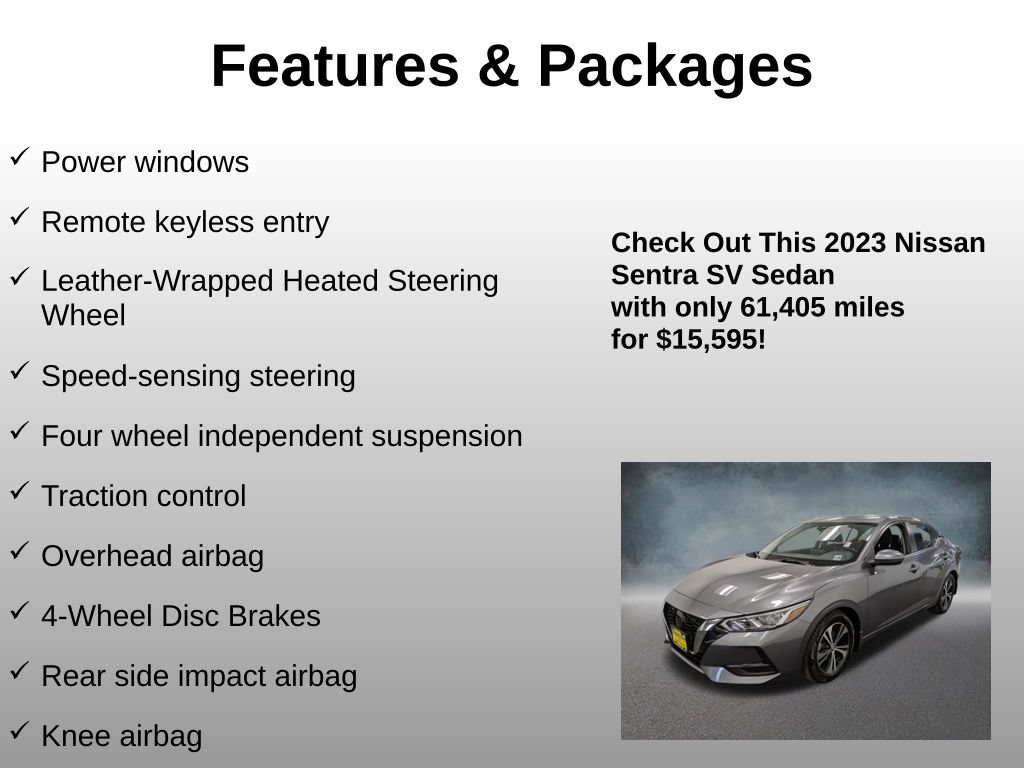 Used 2023 Nissan Sentra SV w/ All-Weather Package FWD image 8