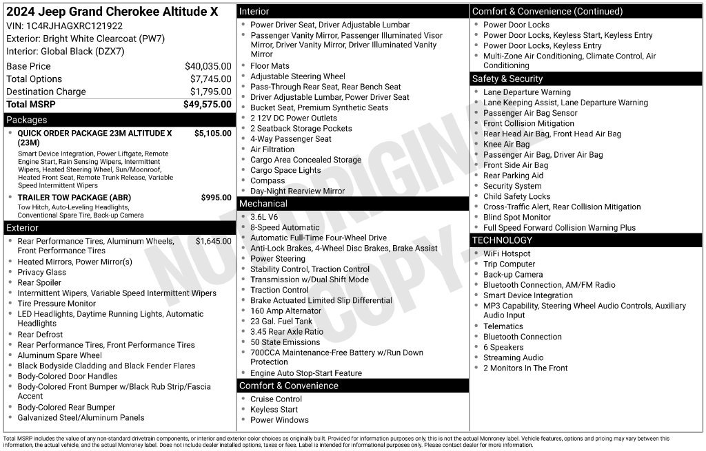 Certified 2024 Jeep Grand Cherokee Altitude AWD/4WD image 40