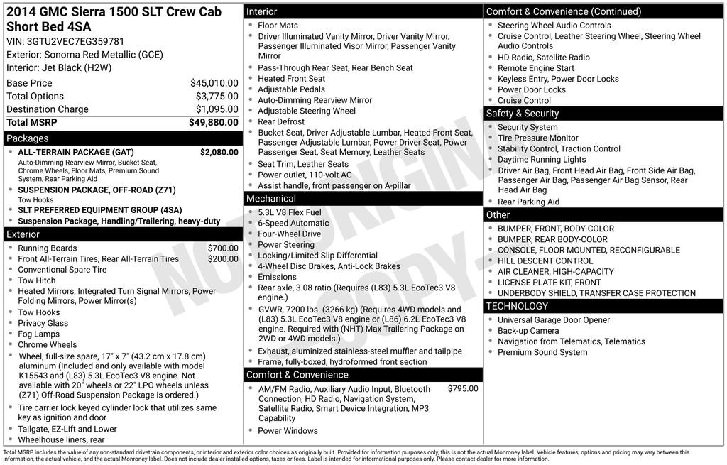 Used 2014 GMC Sierra 1500 SLT w/ All-Terrain Package image 4