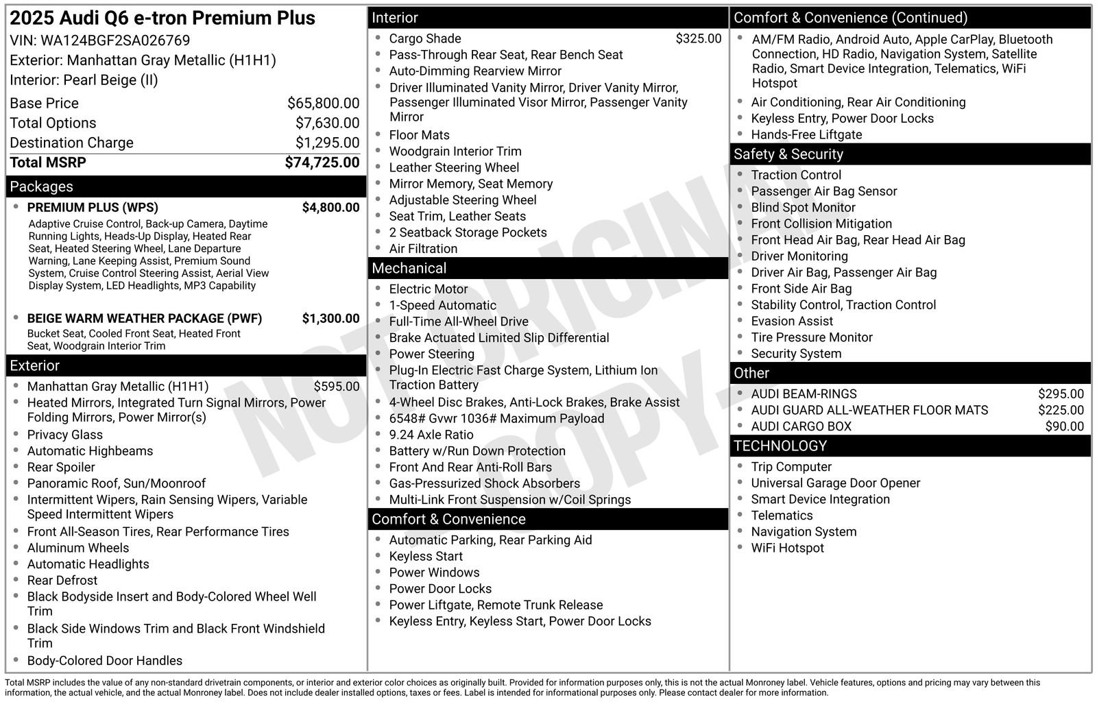 Certified 2025 Audi Q6 e-tron Premium Plus w/ Premium Plus image 31