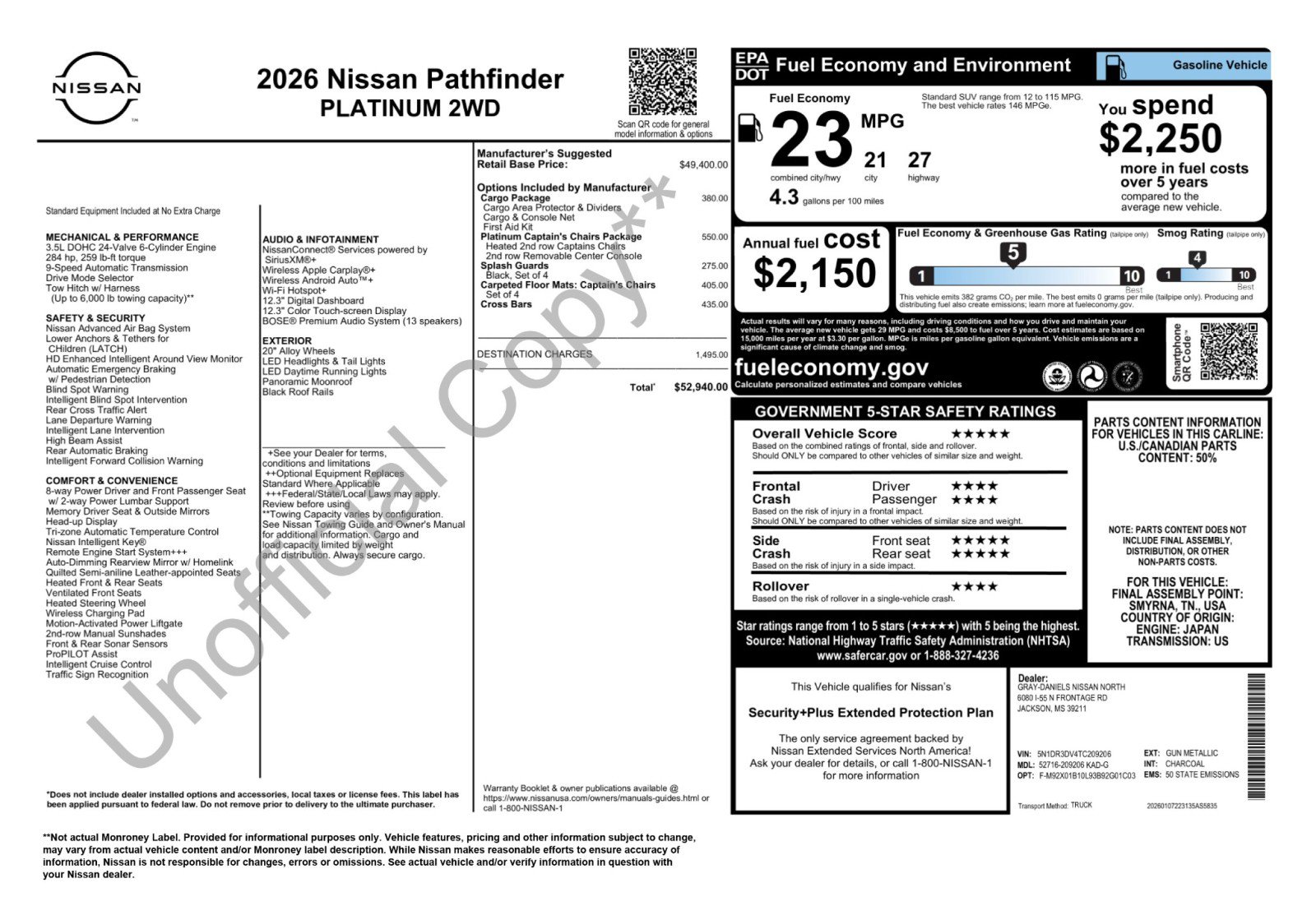 Used 2026 Nissan Pathfinder Platinum FWD image 59