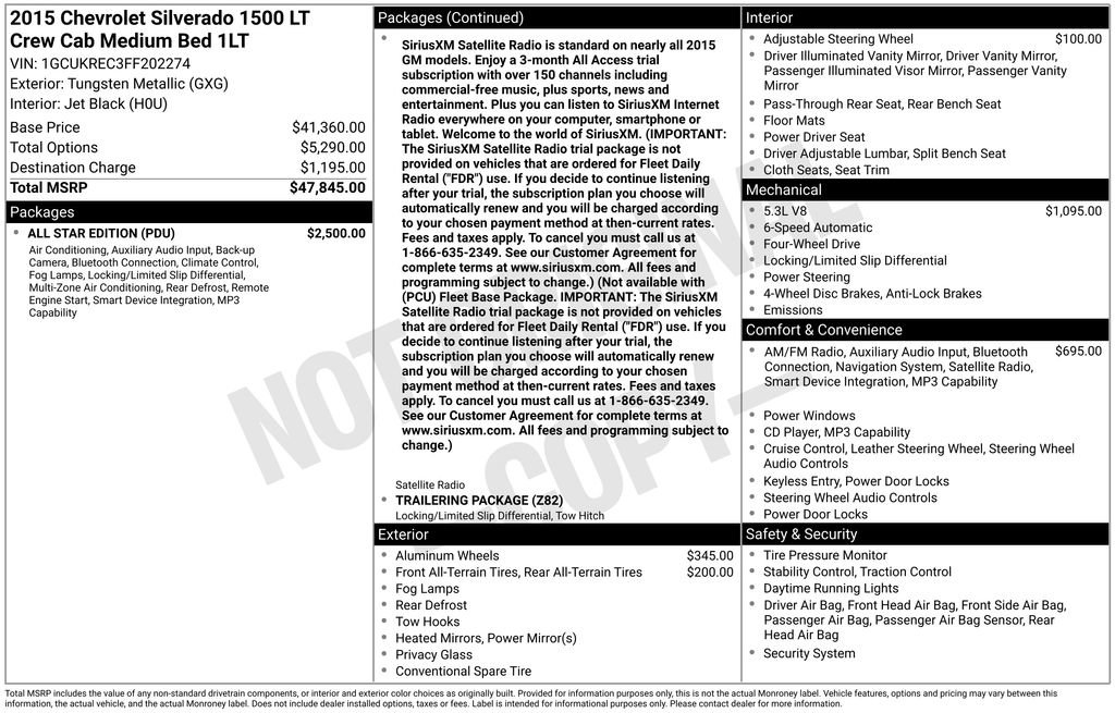 Used 2015 Chevrolet Silverado 1500 LT w/ All Star Edition image 9