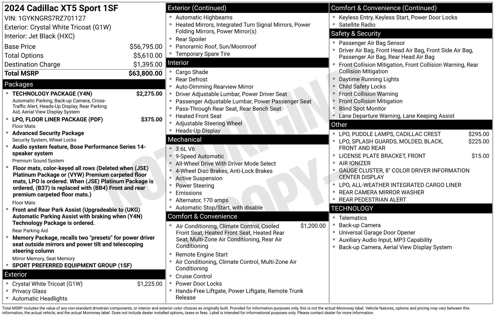 Certified 2024 Cadillac XT5 Sportv w/ Technology Package AWD/4WD image 41