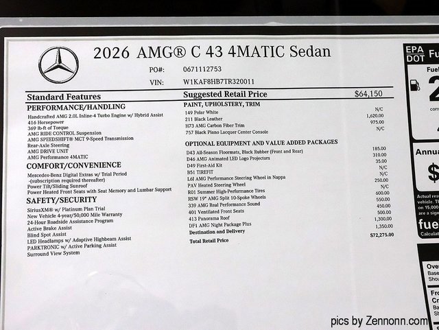 New 2026 Mercedes-Benz C 43 AMG 4MATIC Sedan image 29
