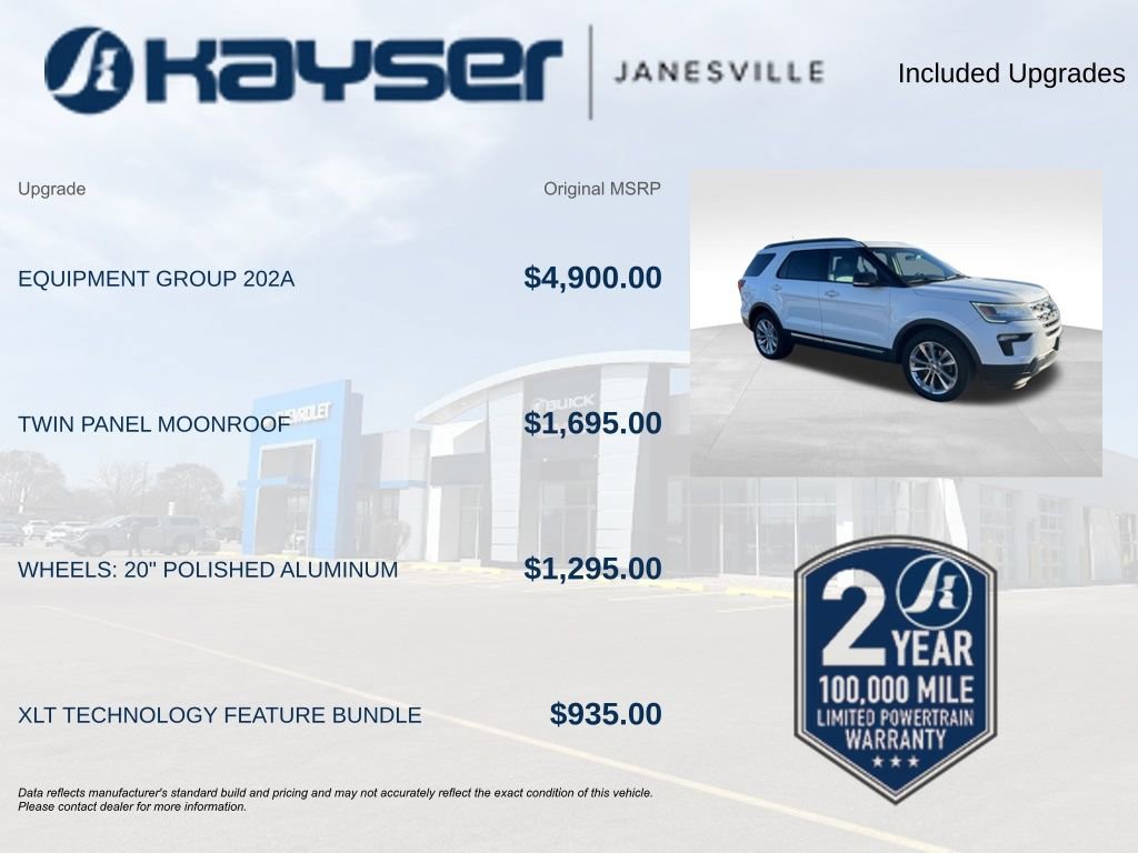 Used 2018 Ford Explorer XLT w/ Equipment Group 202A image 2