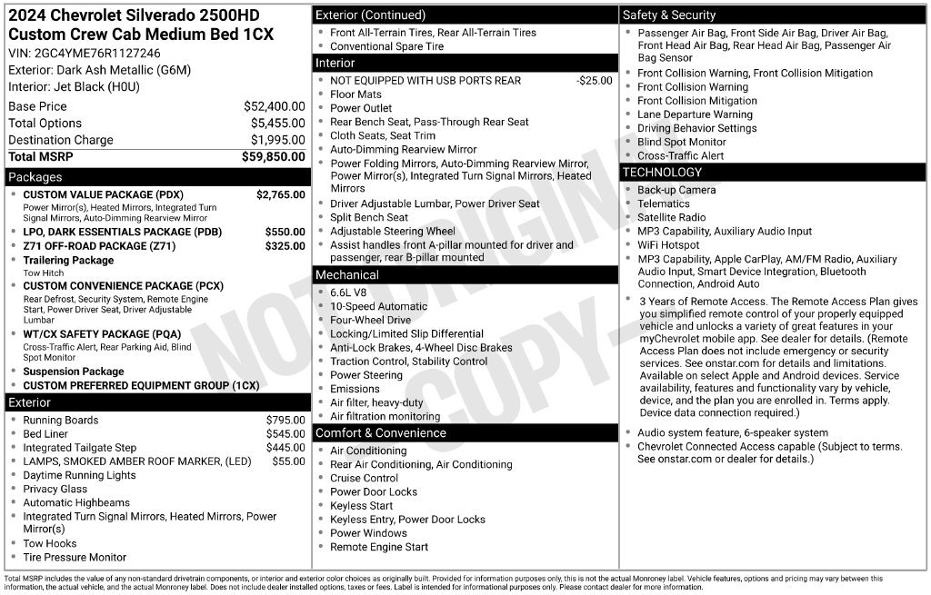 Used 2024 Chevrolet Silverado 2500 Custom w/ Custom Value Package AWD/4WD image 33