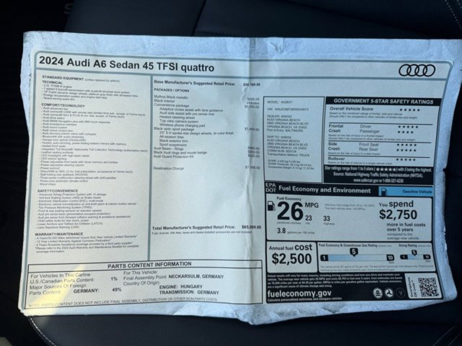 Used 2024 Audi A6 2.0T Premium AWD/4WD image 9