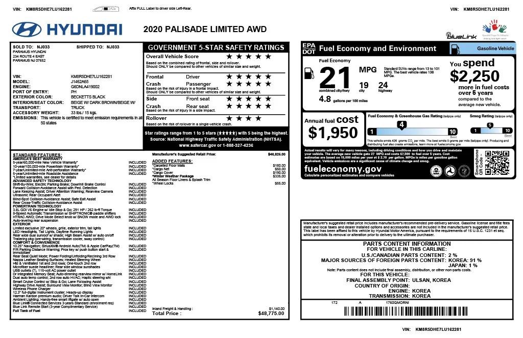 Used 2020 Hyundai Palisade Limited w/ Winter Weather Package AWD/4WD image 7