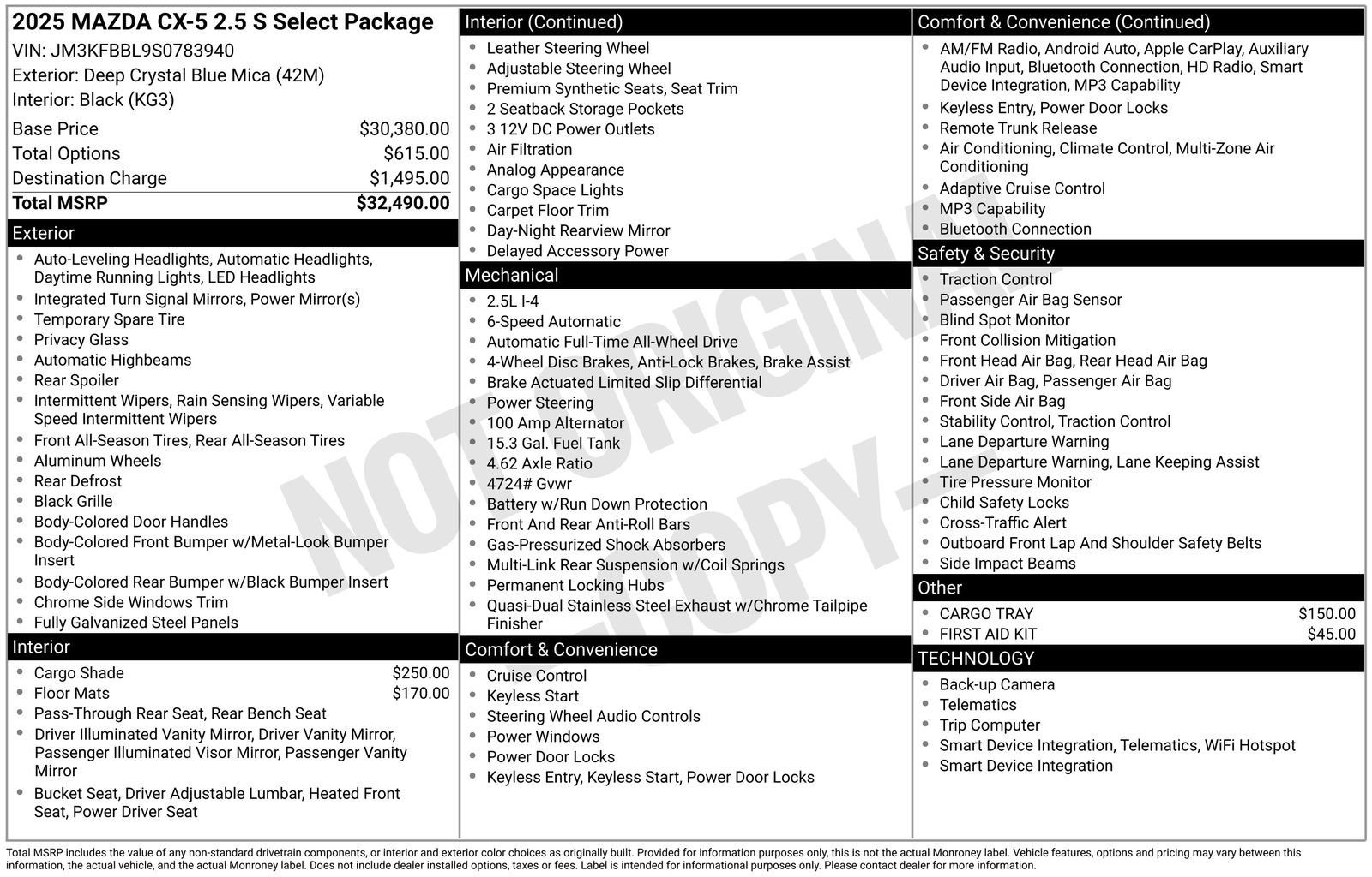 Used 2025 MAZDA CX-5 AWD 2.5 S w/ Select Package image 28