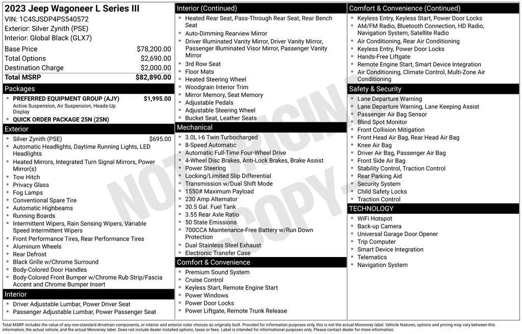 Used 2023 Jeep Wagoneer L Series III w/ Preferred Equipment Group AWD/4WD image 72