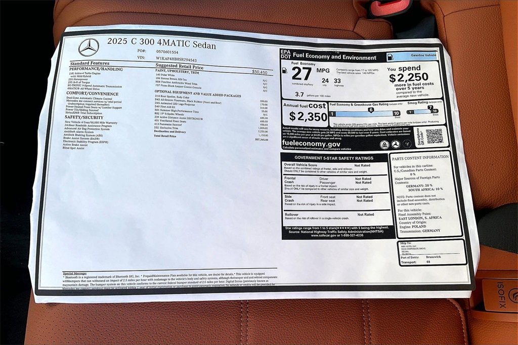 New 2025 Mercedes-Benz C 300 4MATIC Sedan image 19