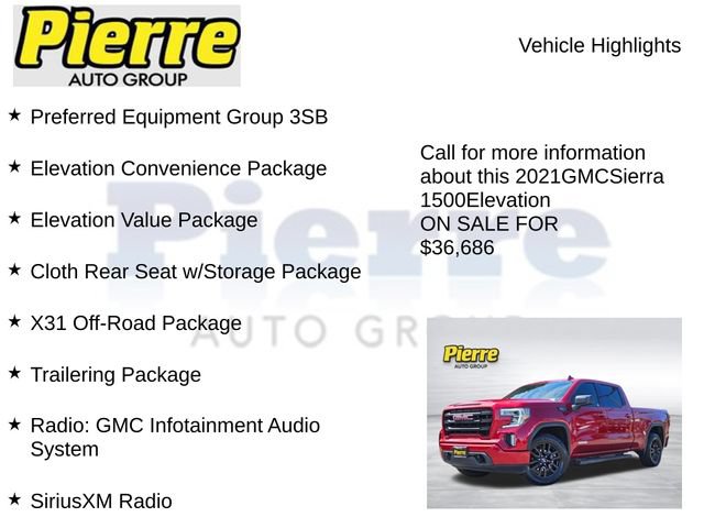 Used 2021 GMC Sierra 1500 Elevation w/ X31 Off-Road Package AWD/4WD image 7