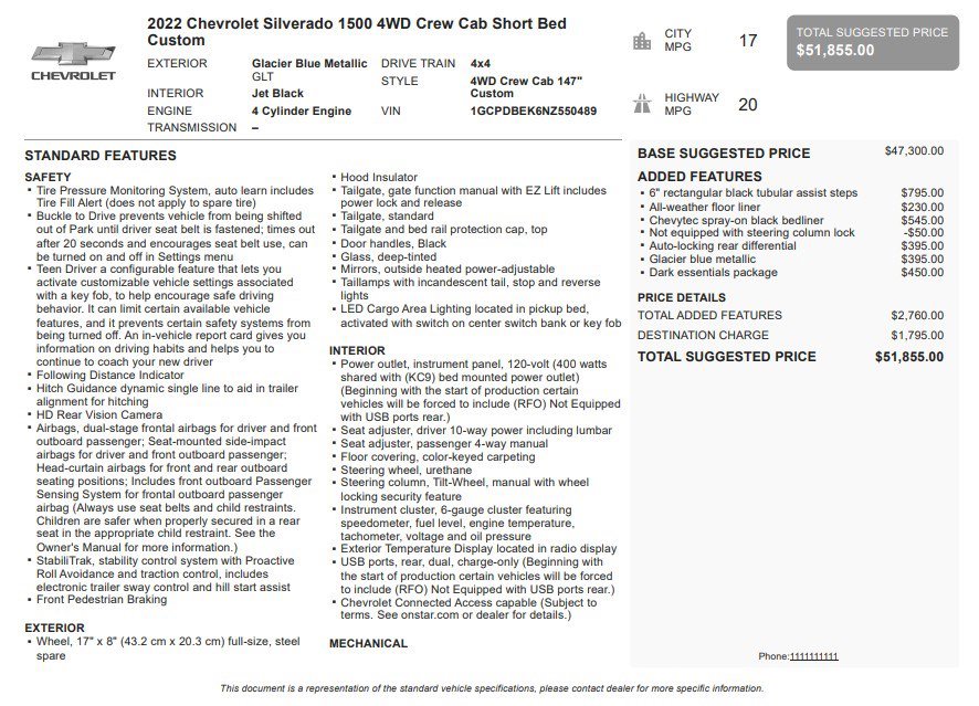 Used 2022 Chevrolet Silverado 1500 Custom w/ LPO, Dark Essentials Package image 32