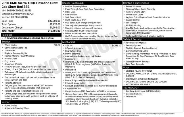 Used 2020 GMC Sierra 1500 Elevation image 31