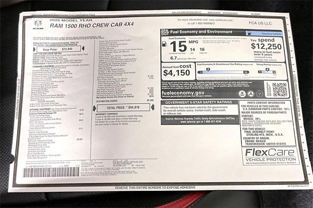 New 2026 RAM 1500 RHO w/ RHO Level 1 Equipment Group image 14