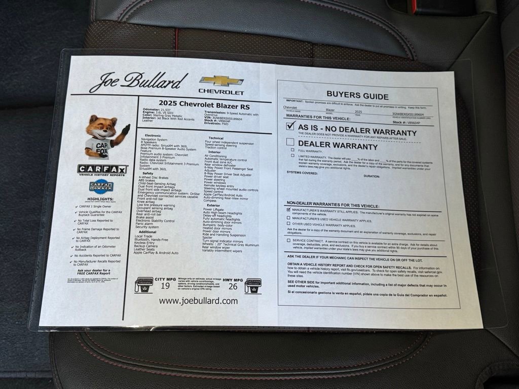 Used 2025 Chevrolet Blazer RS image 41