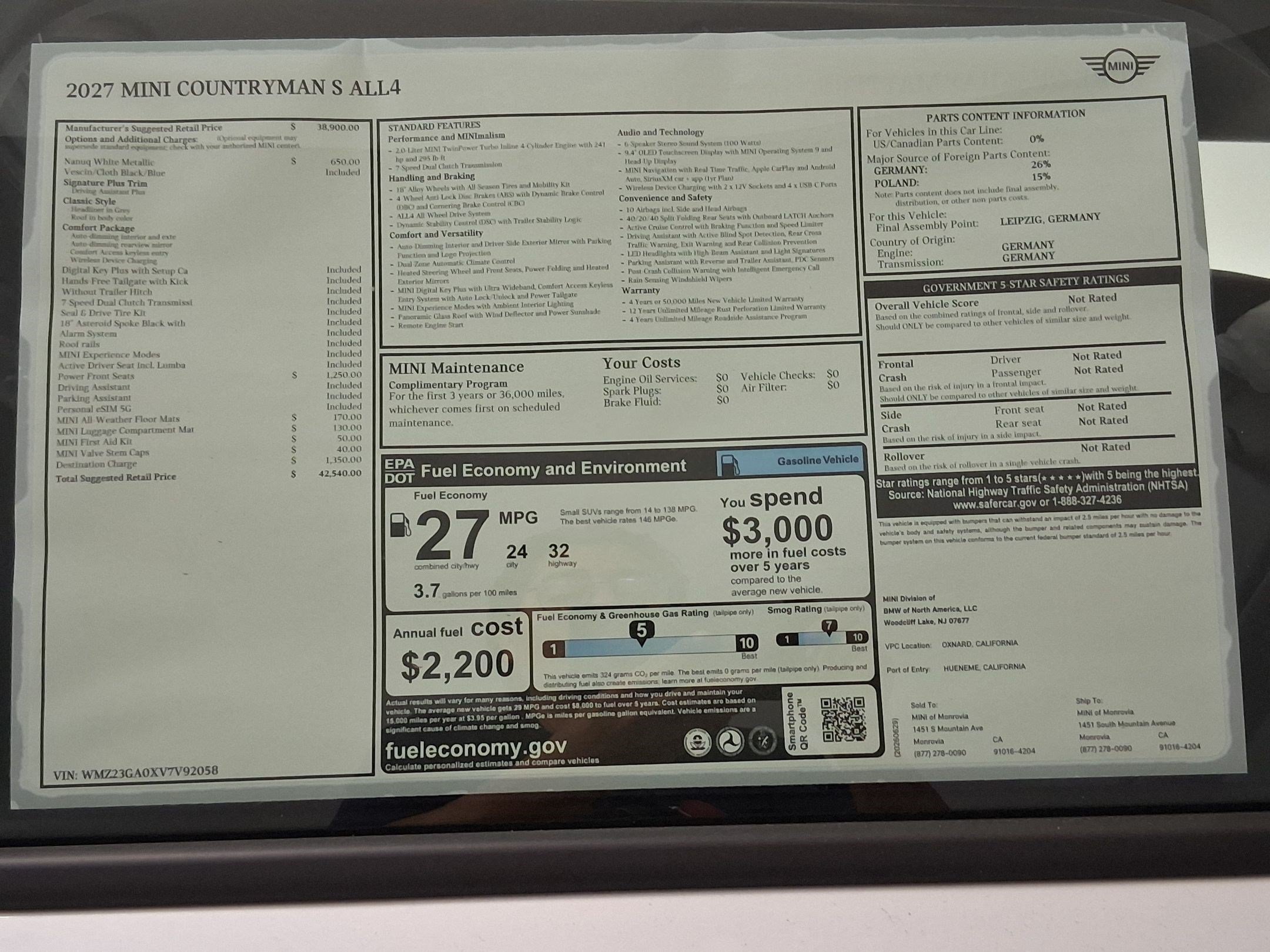 New 2027 MINI Cooper Countryman S AWD/4WD image 30