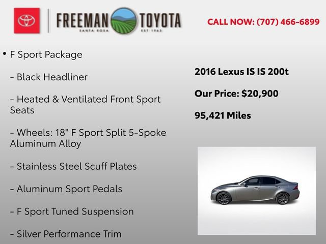 Used 2016 Lexus IS 200t w/ F Sport Package RWD image 9