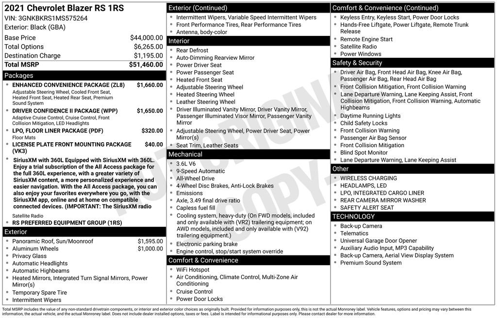 Used 2021 Chevrolet Blazer RS w/ Enhanced Convenience Package AWD/4WD image 11