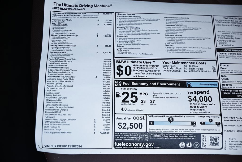 New 2026 BMW X5 sDrive40i w/ M Sport Package image 27