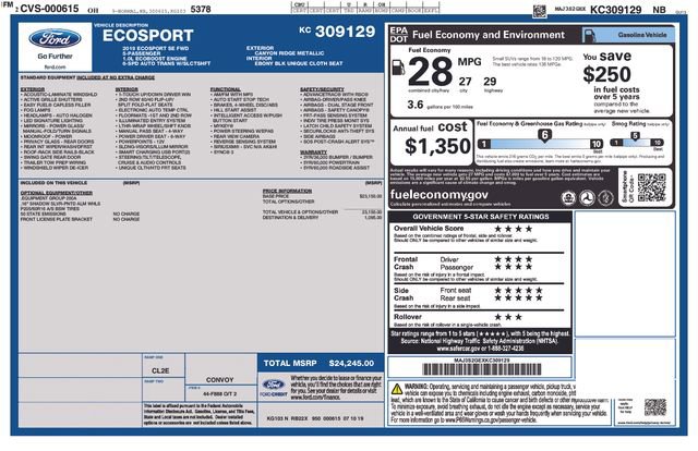 Certified 2019 Ford EcoSport SE image 39