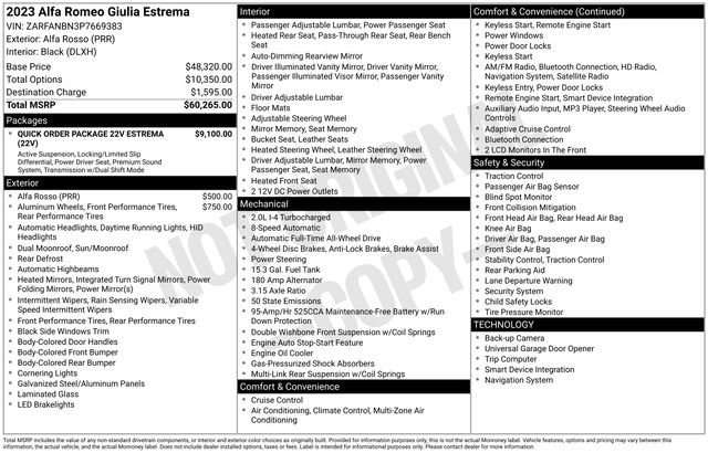 Used 2023 Alfa Romeo Giulia Estrema AWD/4WD image 9