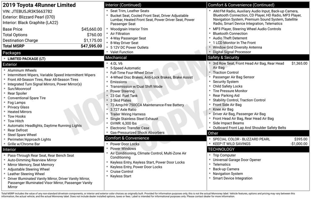 Used 2019 Toyota 4Runner Limited image 11