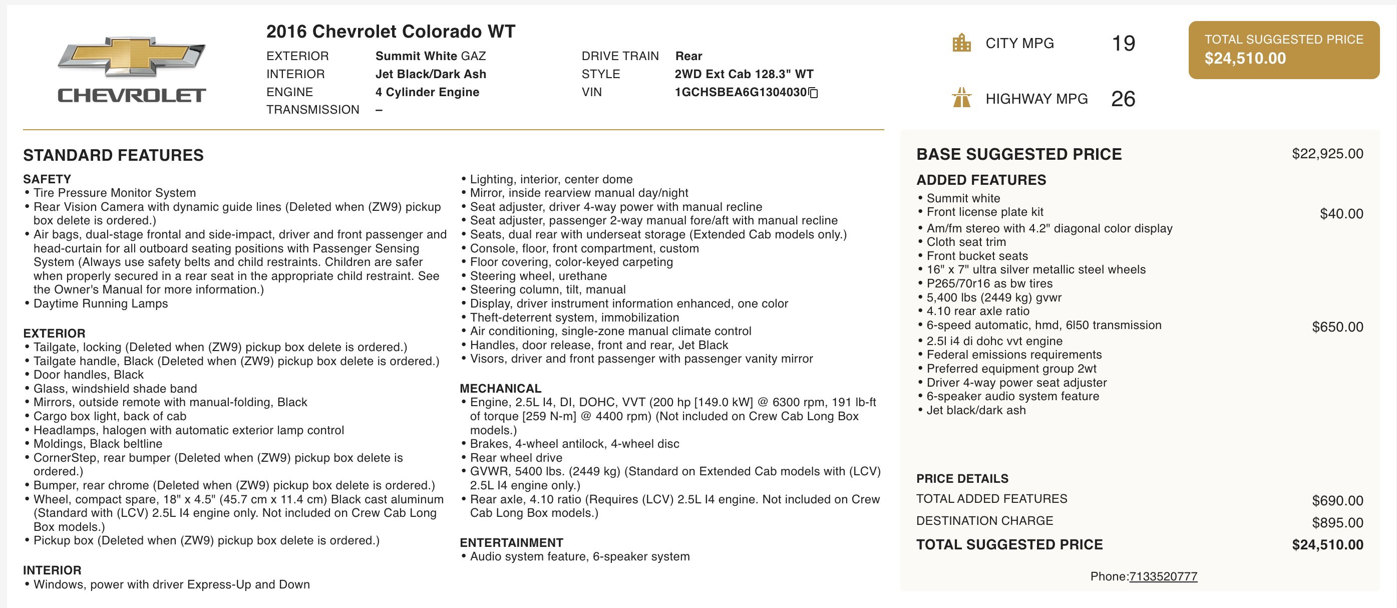 Used 2016 Chevrolet Colorado W/T image 5