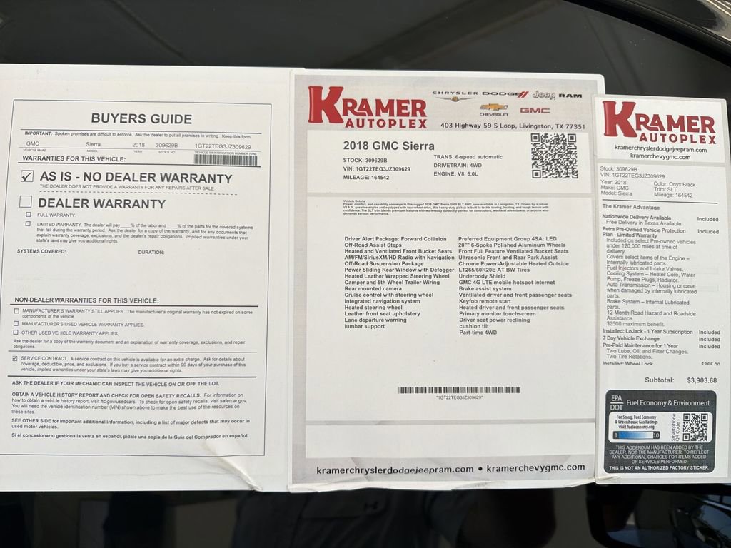 Used 2018 GMC Sierra 2500 SLT w/ Driver Alert Package AWD/4WD image 34
