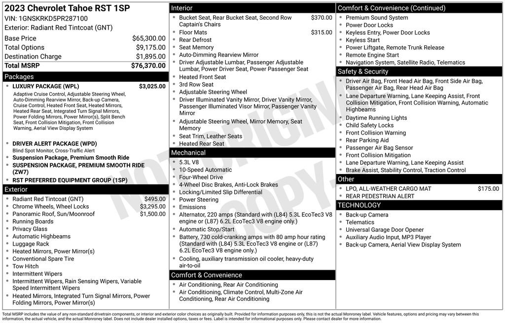 Used 2023 Chevrolet Tahoe RST w/ Luxury Package image 4