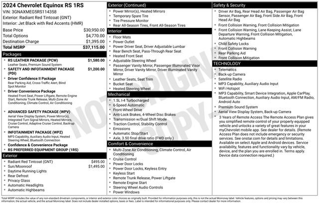 Used 2024 Chevrolet Equinox RS w/ RS Leather Package FWD image 7
