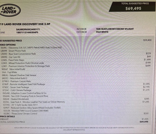 Used 2019 Land Rover Discovery HSE AWD/4WD image 59
