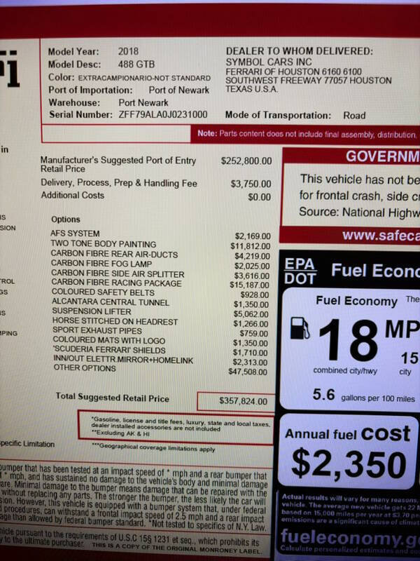 Used 2018 Ferrari 488 GTB RWD image 13