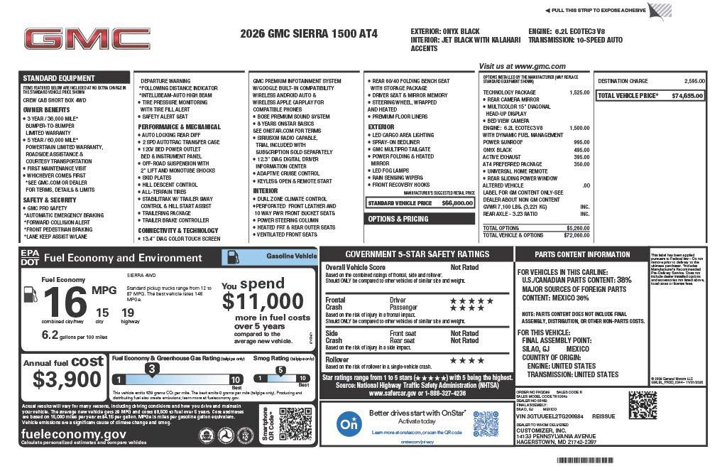 New 2026 GMC Sierra 1500 AT4 w/ Technology Package image 5