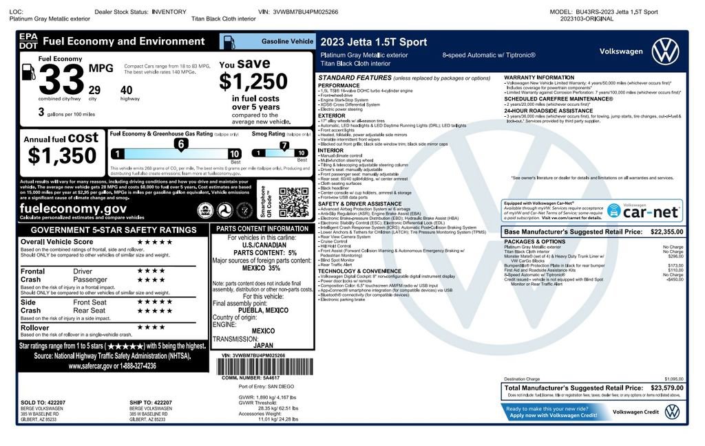 Used 2023 Volkswagen Jetta Sport image 3