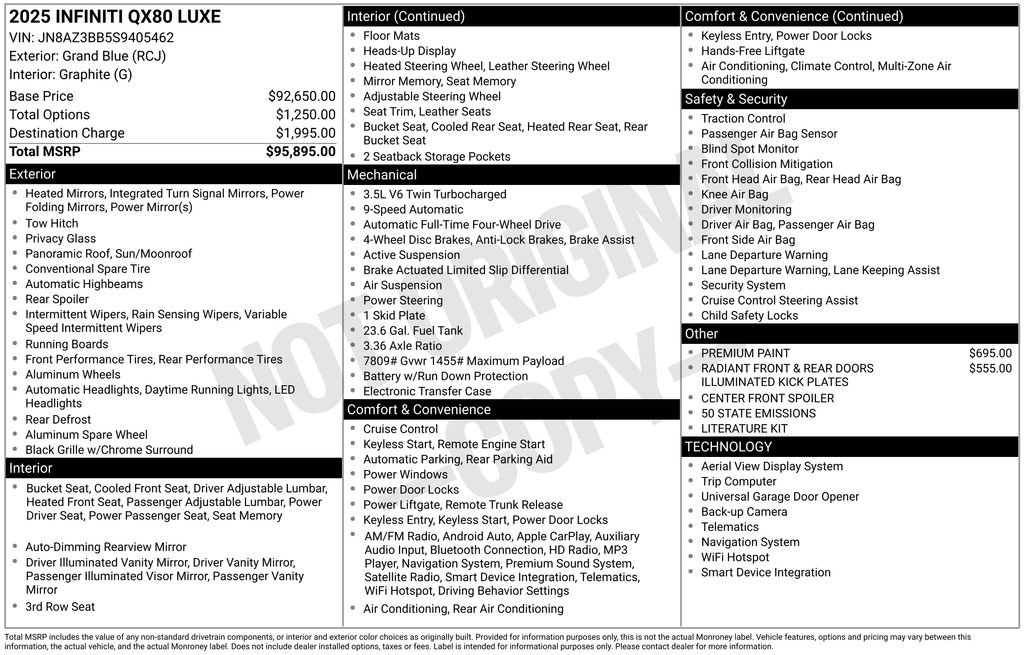 New 2025 INFINITI QX80 Luxe image 5