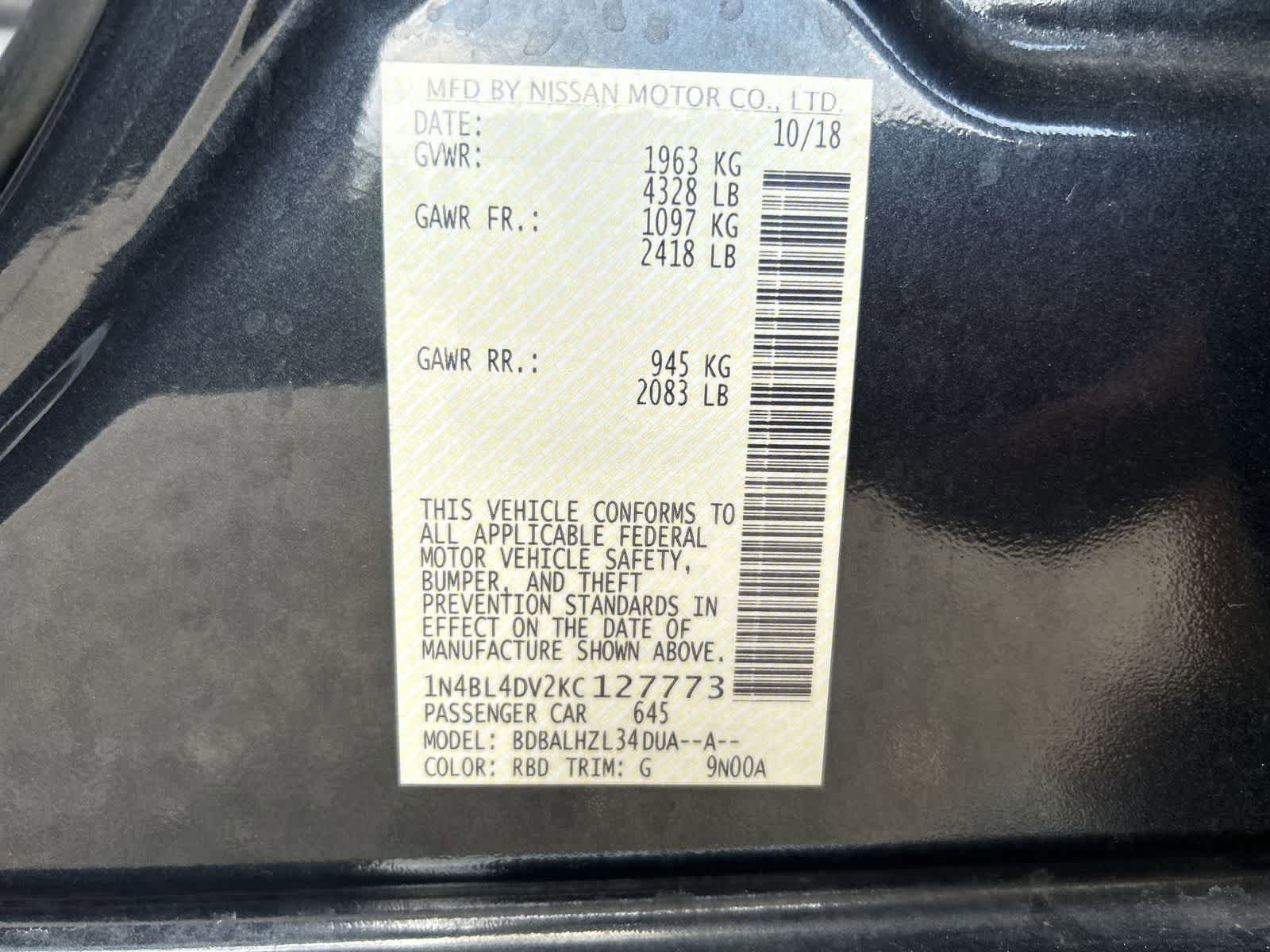 Used 2019 Nissan Altima 2.5 SV FWD image 2
